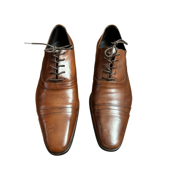 Calzoleria Toscana Mens Italian Cap Toe Oxfords Mahogany Size 46 US 13 - Picture 12 of 15